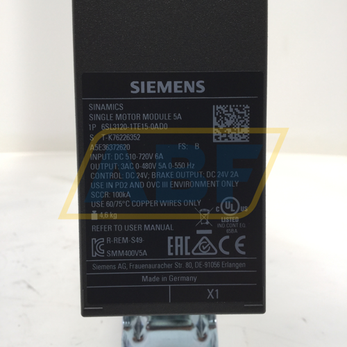 6SL3120-1TE15-0AD0 Siemens