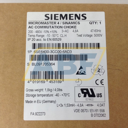 6SE6400-3CC00-6AD3 Siemens