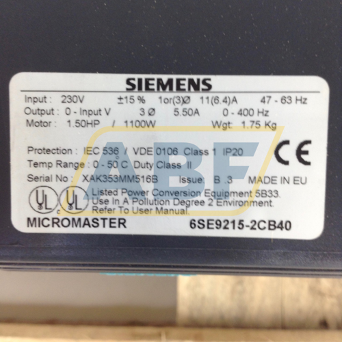 6SE9215-2CB40 Siemens