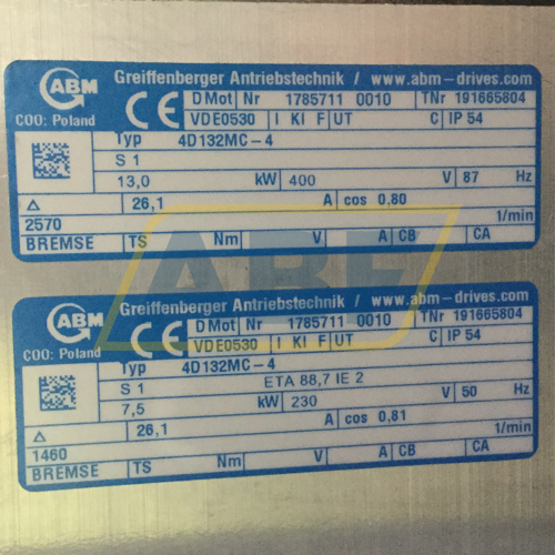 4D132MC-4-B3 ABM Drives