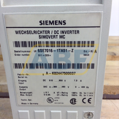 6SE7016-1TA51-Z Siemens • ABF Store