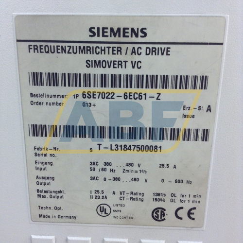 6SE7022-6EC61-Z Siemens