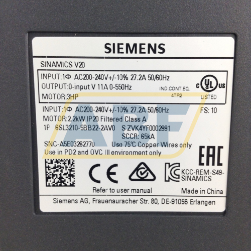 6SL3210-5BB22-2AV0 Siemens