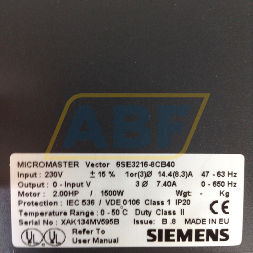 6SE3216-8CB40 Siemens