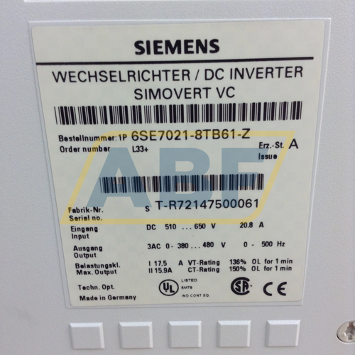 6SE7021-8TB61-Z Siemens