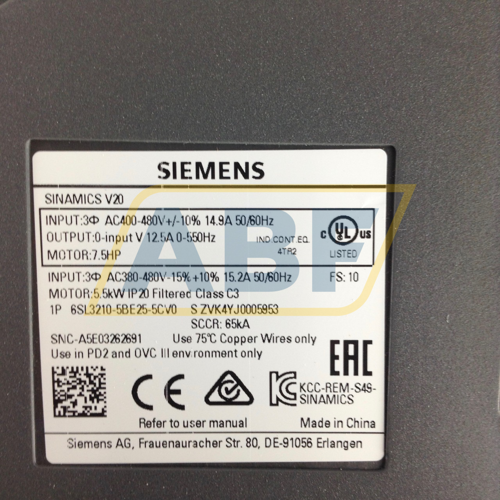 6SL3210-5BE25-5CV0 Siemens