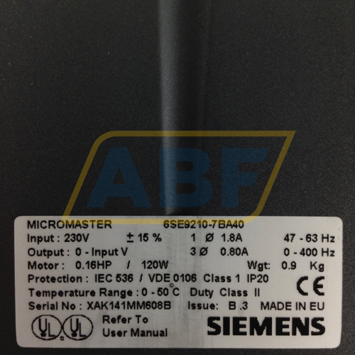 6SE9210-7BA40 Siemens