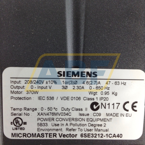 6SE3212-1CA40 Siemens