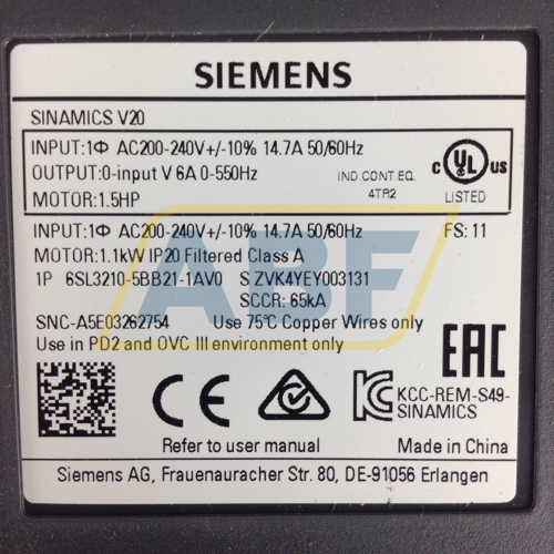 6SL3210-5BB21-1AV0 Siemens